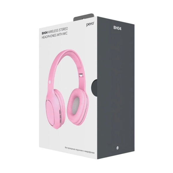 Наушники беспроводные PERO BH04, розовые